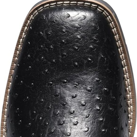 Cowboy Boots For Men Western Ostrich Wide Durable Fashionable Embroidered - Picture 4 of 5